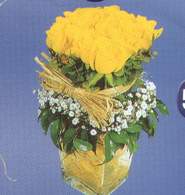  Mersin hediye çiçek yolla  Cam vazoda 9 Sari gül