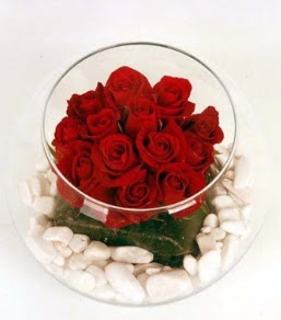 Cam fanusta 11 adet kırmızı gül  Mersin hediye sevgilime hediye çiçek 
